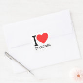 Ik hou van diamanten vierkante sticker (Envelop)