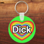 Ik hou van Dick: regenbooghart Sleutelhanger (Voorkant)
