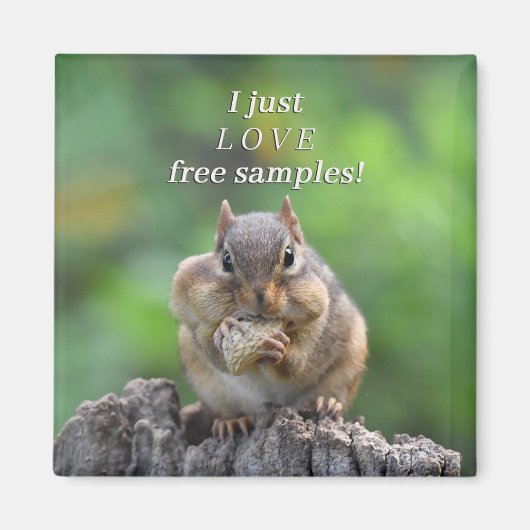 Ik hou van die gratis samples magneet (Voorkant)