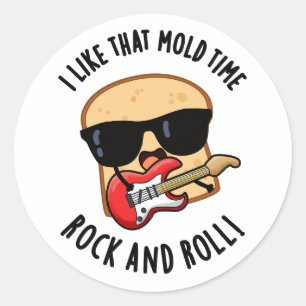 Ik hou van die mal time rock en roll grappig brood ronde sticker