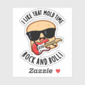 Ik hou van die mal time rock en roll grappig brood sticker (Vel)