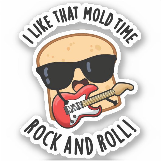 Ik hou van die mal time rock en roll grappig brood sticker (Voorkant)