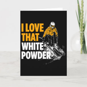 Ik hou van die witte poedersneeuw wintersport skië kaart