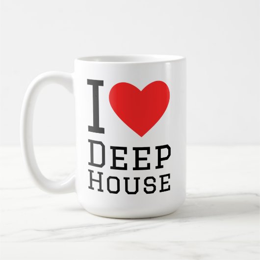 Ik hou van diep huis koffiemok (Links)