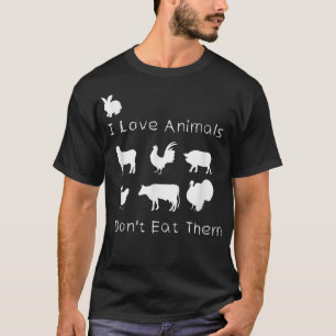 Ik hou van dieren die ik niet eet, grappige vegeta t-shirt