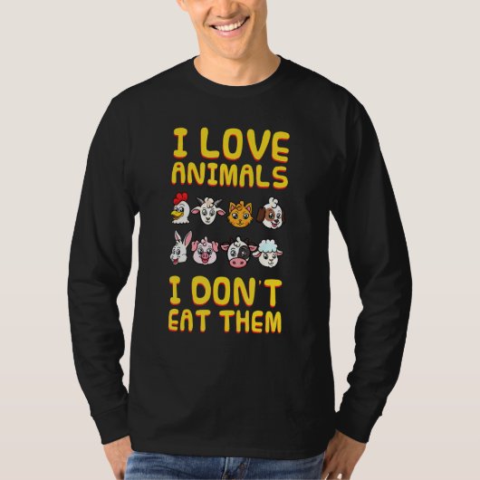 Ik hou van dieren die ik niet eet. t-shirt (Voorkant)