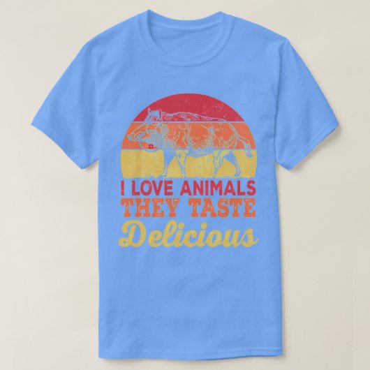 Ik hou van dieren die lekker smaken 1 t-shirt (Design voorkant)
