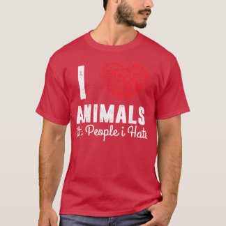 Ik hou van dieren het zijn mensen dwz dier veganïs t-shirt