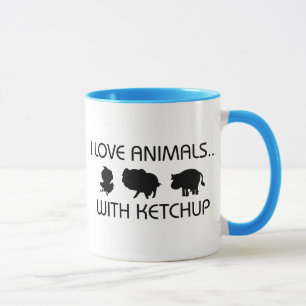 Ik hou van dieren met ketchup mok