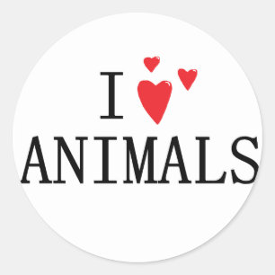 Ik hou van Dieren Ronde Sticker