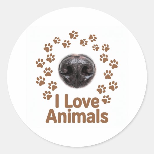 Ik hou van dieren sticker (Voorkant)