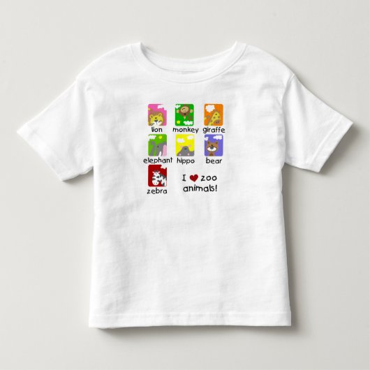 Ik hou van dierentuin Toddler Ruffle T-shirt (Voorkant)