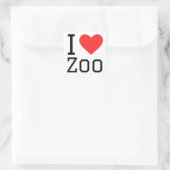 Ik hou van dierentuin vierkante sticker (Tas)