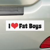 Ik hou van dikke jongens bumpersticker (Op auto)