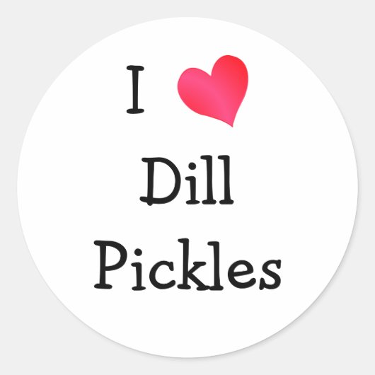 Ik hou van Dill Pickles Ronde Sticker (Voorkant)