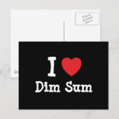 Ik hou van Dim Sum hart T-Shirt Briefkaart (Voorkant / Achterkant)