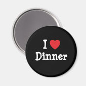 Ik hou van Dinner hart T-Shirt Magneet (Voorkant / Achterkant)