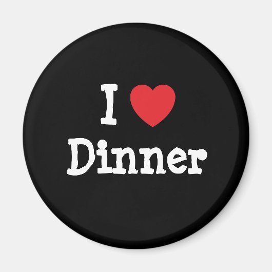 Ik hou van Dinner hart T-Shirt Magneet (Voorkant)