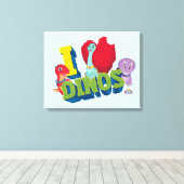 Ik hou van dino's | Dino Ranch Canvas Afdruk (Insitu (Houten vloer))