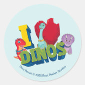 Ik hou van dino's | Dino Ranch Ronde Sticker (Voorkant)