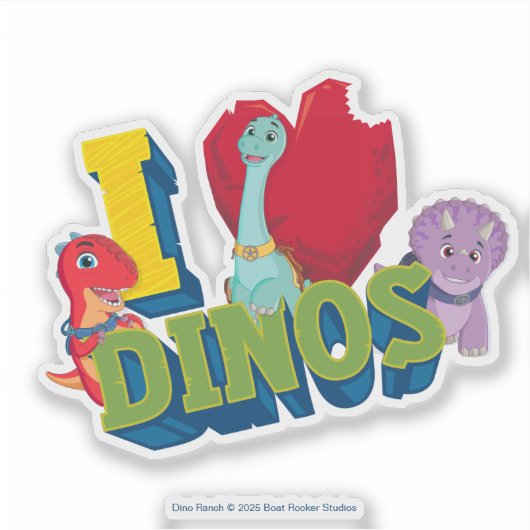 Ik hou van dino's | Dino Ranch Sticker (Voorkant)