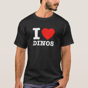 Ik hou van dino's in hartdinosaurussen t-shirt