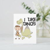 Ik hou van Dinos - Jongen Tshirts en cadeautjes Briefkaart (Staand voorkant)