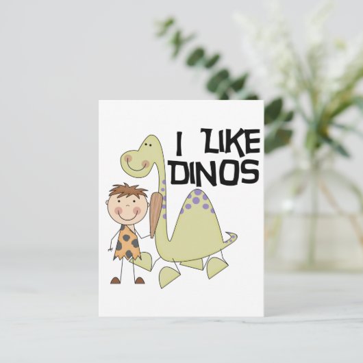 Ik hou van Dinos - Jongen Tshirts en cadeautjes Briefkaart (Staand voorkant)