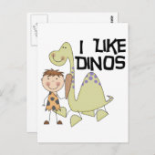 Ik hou van Dinos - Jongen Tshirts en cadeautjes Briefkaart (Voorkant / Achterkant)