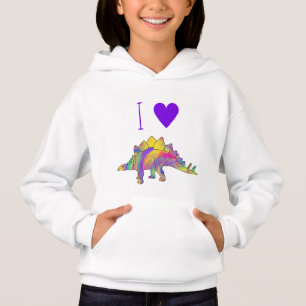 Ik hou van Dinosaur Cute Kleurrijke Regenboog Steg