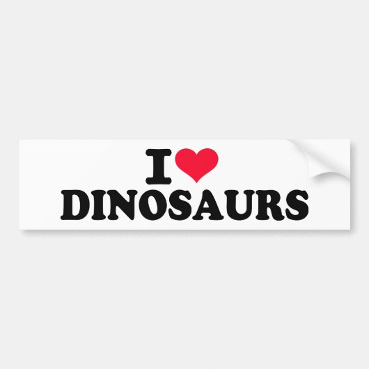 Ik hou van Dinosauriërs Bumpersticker (Voorkant)