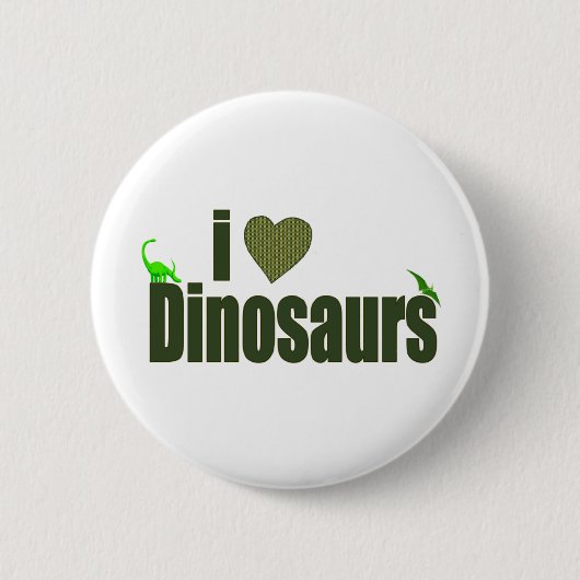 Ik hou van dinosauriërs ronde button 5,7 cm (Voorkant)