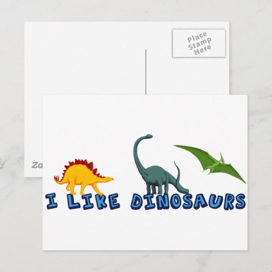 Ik hou van Dinosaurs Briefkaart (Voorkant / Achterkant)