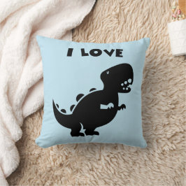 Ik hou van Dinosaurs Silhouette Art Kussen