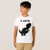 Ik hou van Dinosaurs Silhouette Art T-shirt (Voorkant volledig)