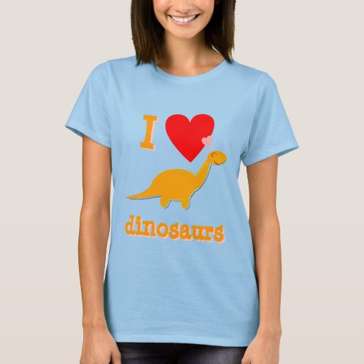 Ik hou van Dinosaurs T-Shirt (Voorkant)