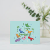Ik hou van dinosaurussen! (Cute) Briefkaart (Staand voorkant)