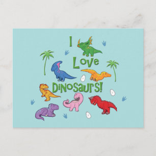 Ik hou van dinosaurussen! (Cute) Briefkaart