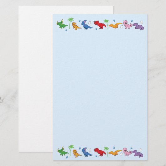 Ik hou van dinosaurussen! (Cute) Briefpapier (Voorkant / Achterkant)