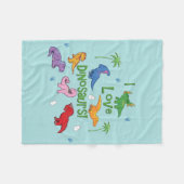 Ik hou van dinosaurussen! (Cute) Fleece Deken (Voorkant (Horizontaal))