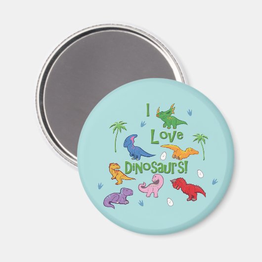 Ik hou van dinosaurussen! (Cute) Magneet (Voorkant / Achterkant)