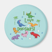 Ik hou van dinosaurussen! (Cute) Magneet (Voorkant)