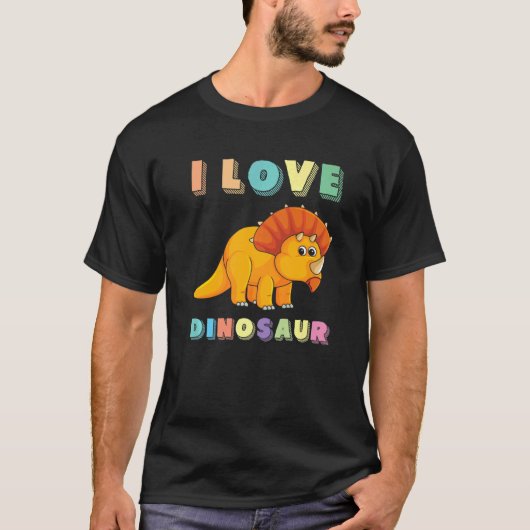 Ik hou van dinosaurussen Dino Triceratops T-shirt (Voorkant)