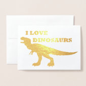 Ik hou van dinosaurussen! folie kaarten (Voorkant met envelop)