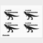 Ik hou van dinosaurussen! rechthoekige sticker (Vel)