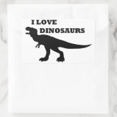 Ik hou van dinosaurussen! rechthoekige sticker (Tas)