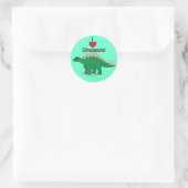 Ik hou van dinosaurussen: Stegosaurus Ronde Sticker (Tas)