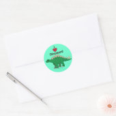 Ik hou van dinosaurussen: Stegosaurus Ronde Sticker (Envelop)