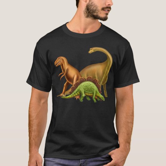Ik hou van dinosaurussen, volwassen donkere T-shir T-shirt (Voorkant)