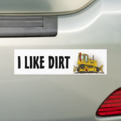 Ik hou van Dirt Big Bulldozer Dozer Bumpersticker (Op auto)